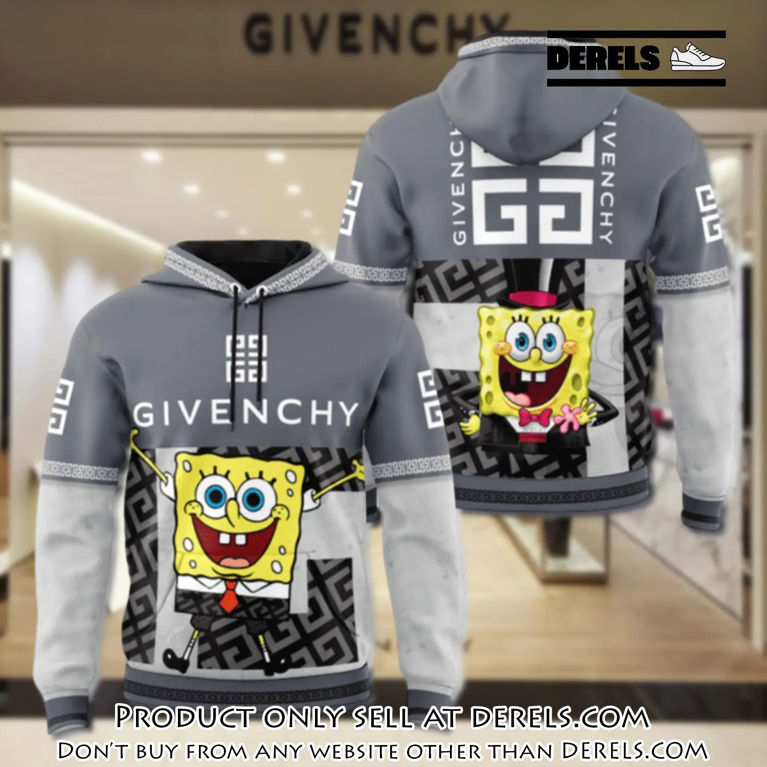 Givenchy spongebob unisex hoodie luxury brand gifts  jh2040 dr1947424